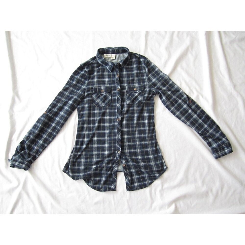 Women's Daytrip Button Up Polyester Plaid Long Sleeve Shirt Sz S (WB228)